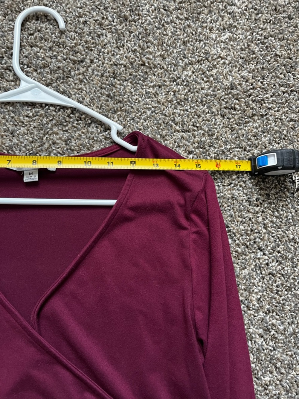 Haute Monde Wine Wrap Tie Bell Sleeve Top - Picture 6 of 7